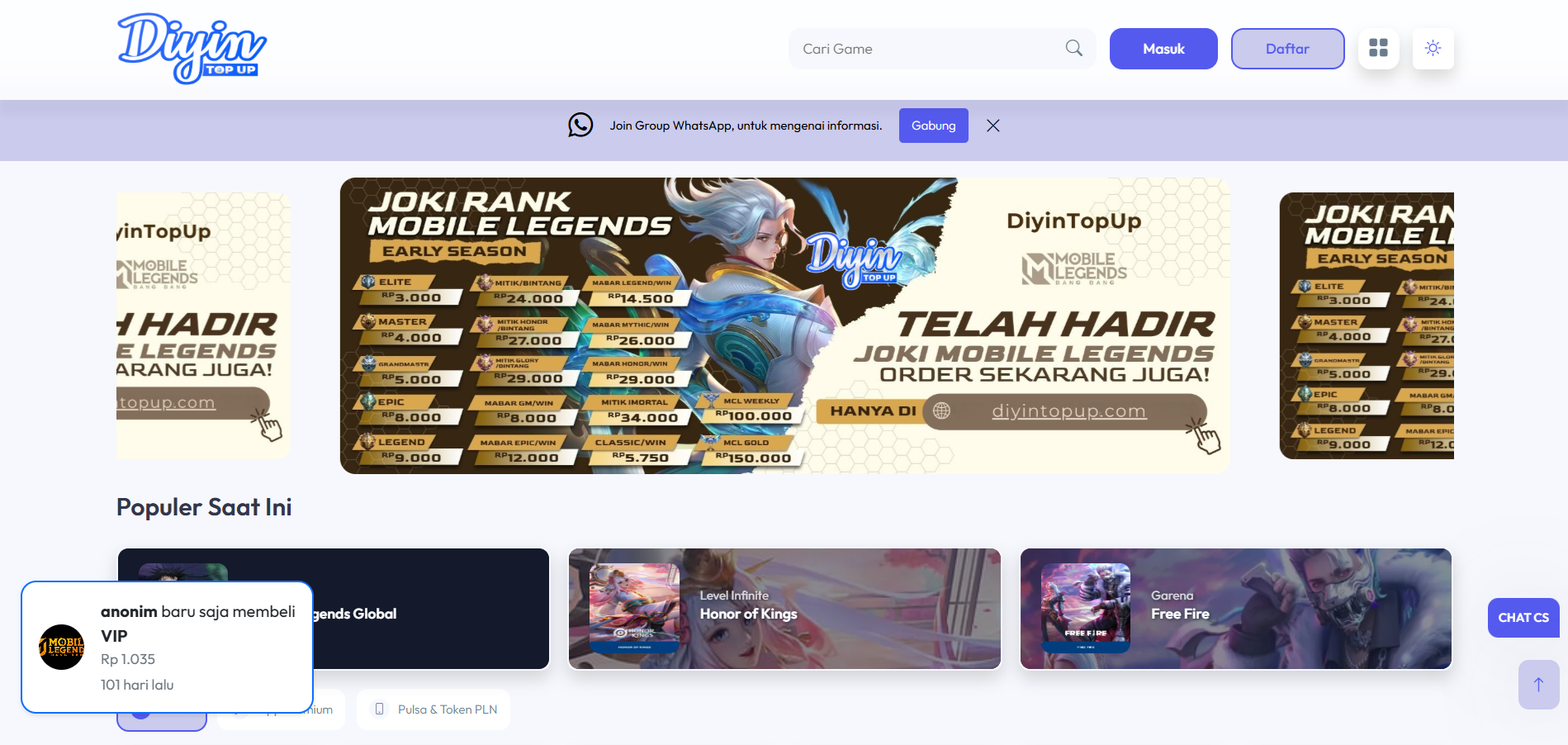 Website Top Up